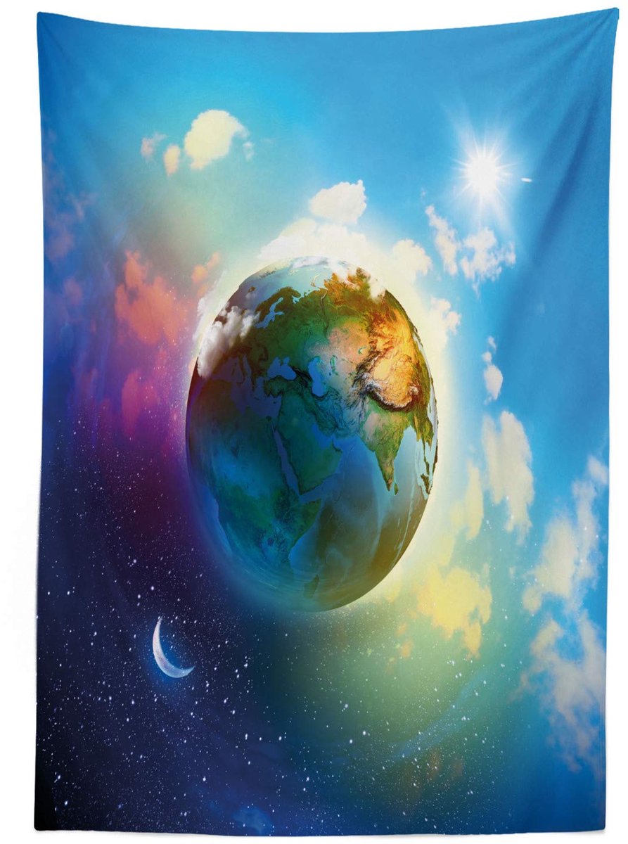 ABAKUHAUS Kosmos Tafelkleed – Satijn, 140x170 cm, Blauw/Violet