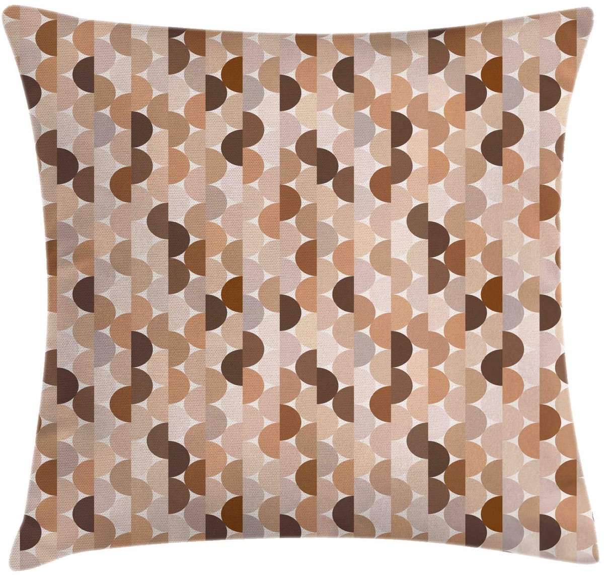 ABAKUHAUS Abstrakt Kussenhoes – Halve Kringen – 40x40 cm Taupe Caramel