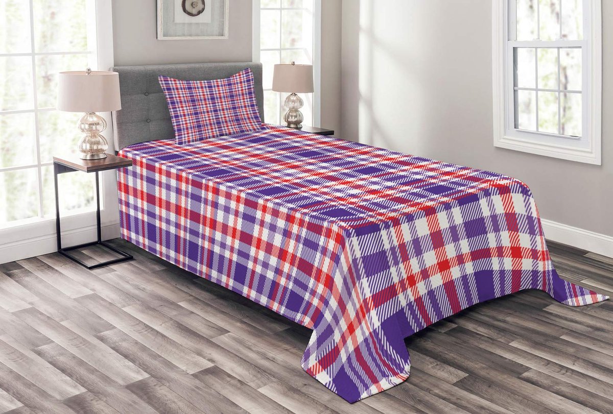 ABAKUHAUS Schottenkaro Sprei – 170x220 cm – Vermiljoen-wit