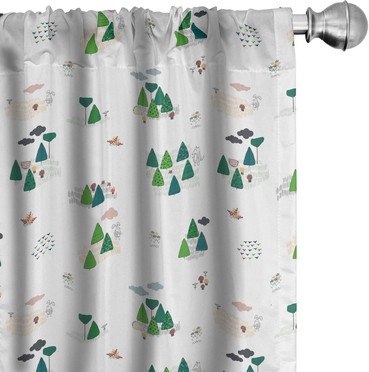ABAKUHAUS bos – 2-delige set gordijnen – microvezel 75x225 cm Petrol