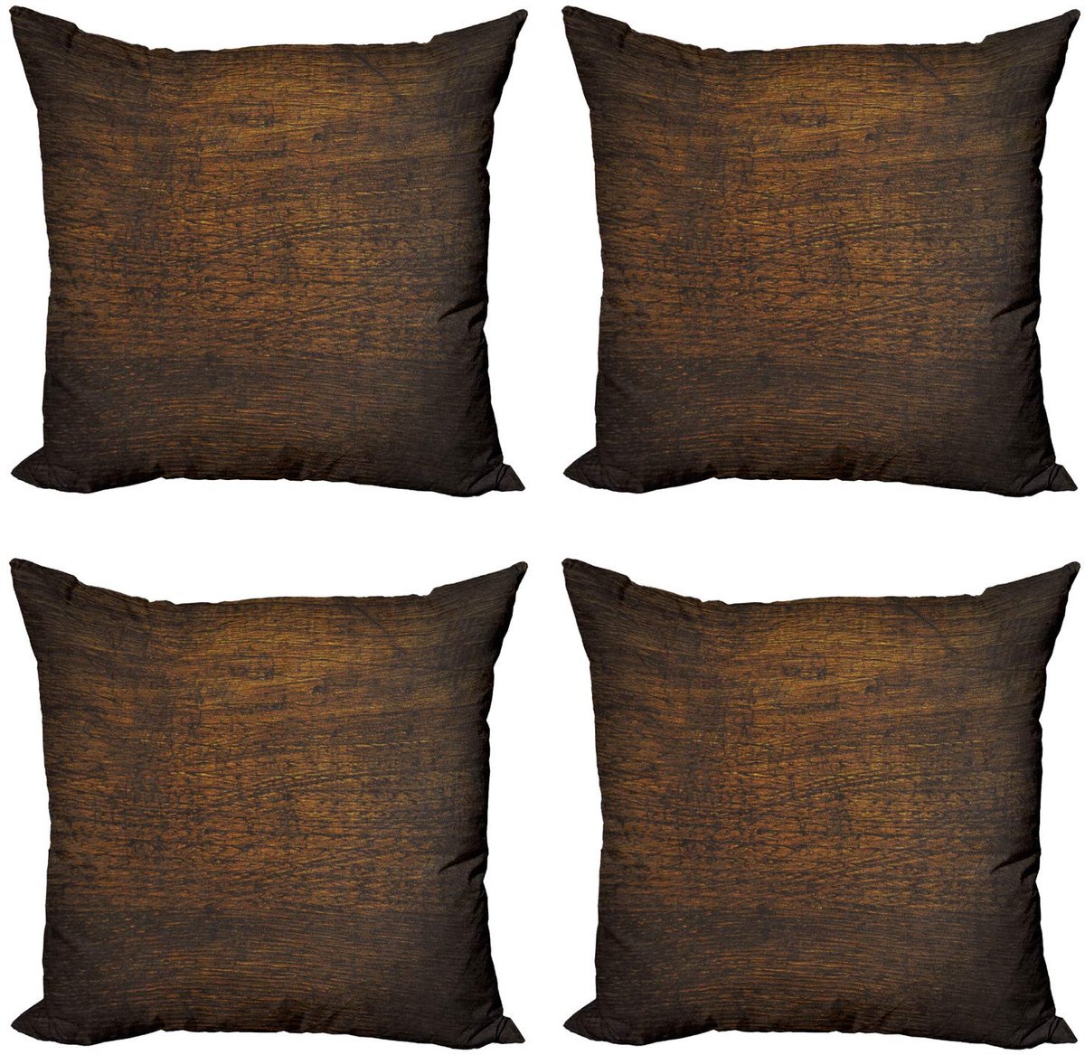 ABAKUHAUS Kussenhoes Set 4x60x60 cm – Dubbelzijdige Print – Kastanjebruin
