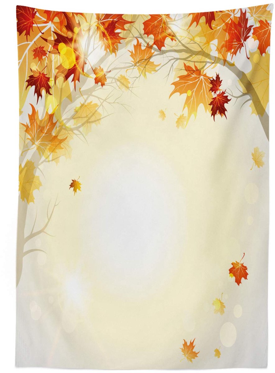 ABAKUHAUS Tafellaken Satin – 140x240 cm – Herfstbladeren, Wasbaar