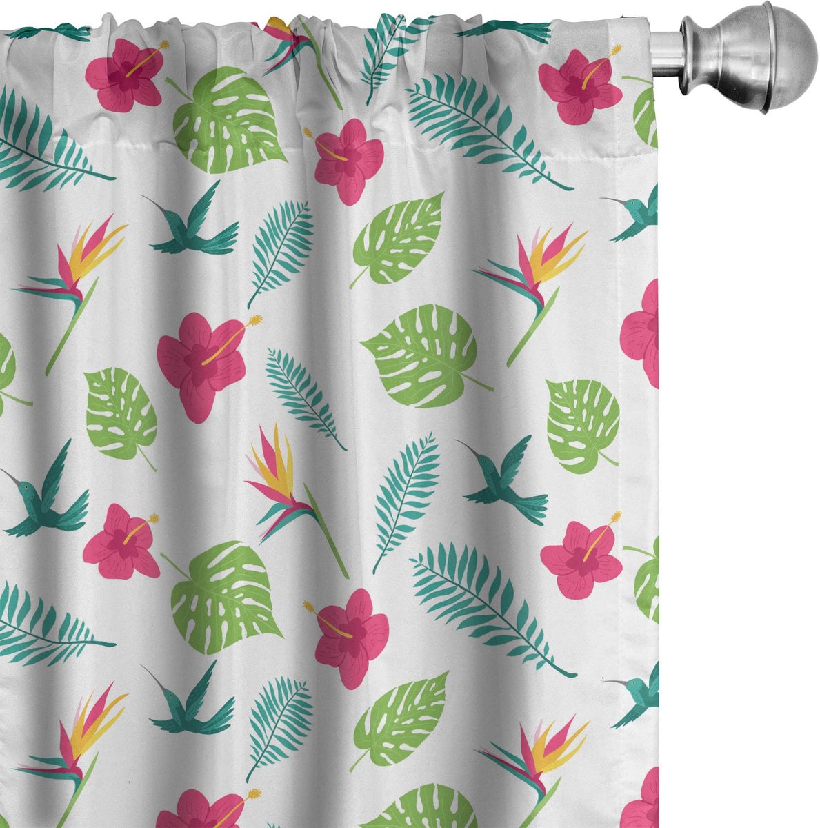 ABAKUHAUS Voorhangen – Floraal Monstera – 2x75x245 cm – Microvezel Meerkeurig