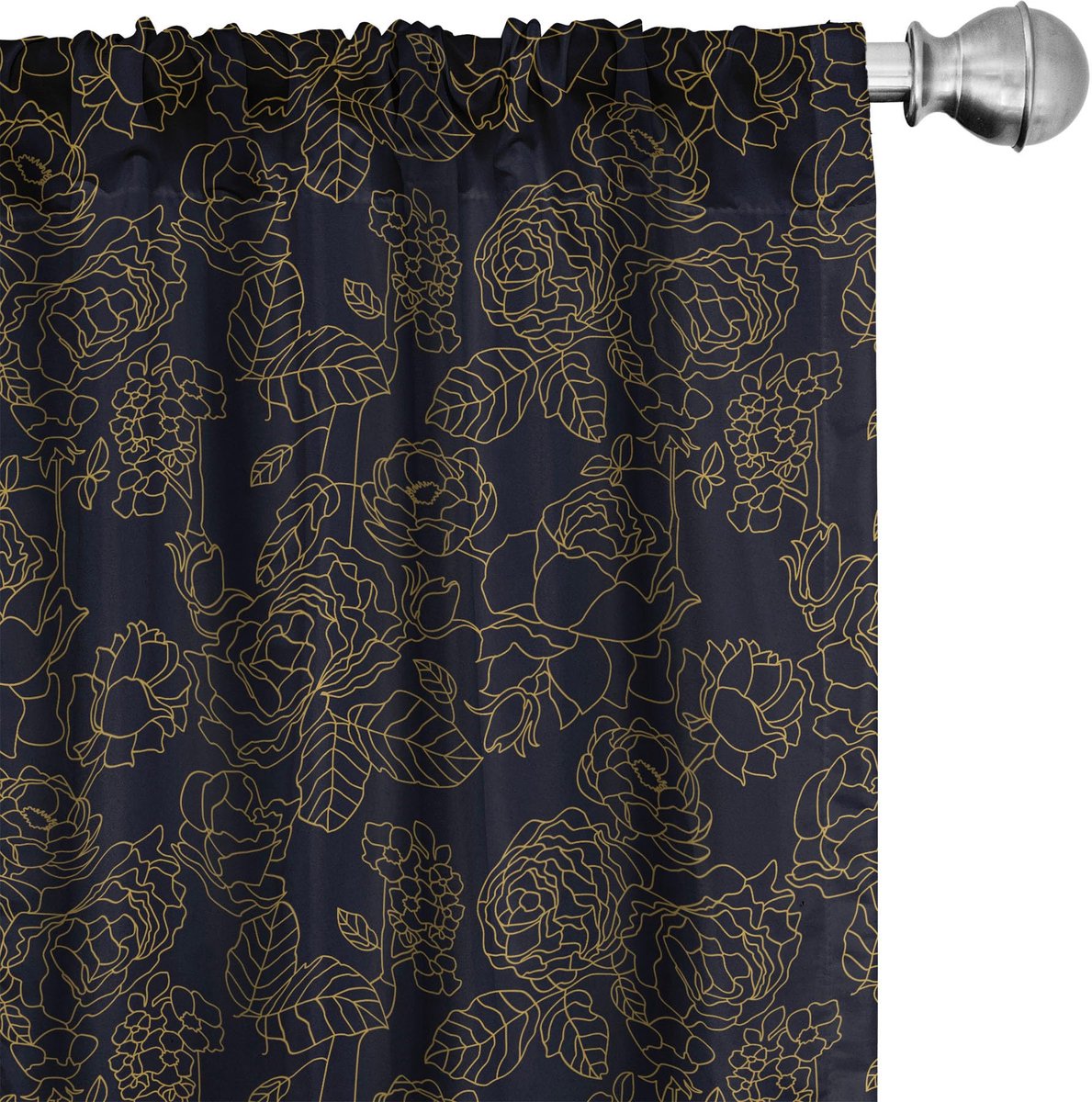 ABAKUHAUS – Jaargang Rozenbladeren Voorhangen, 2x75x245 cm, Microvezel