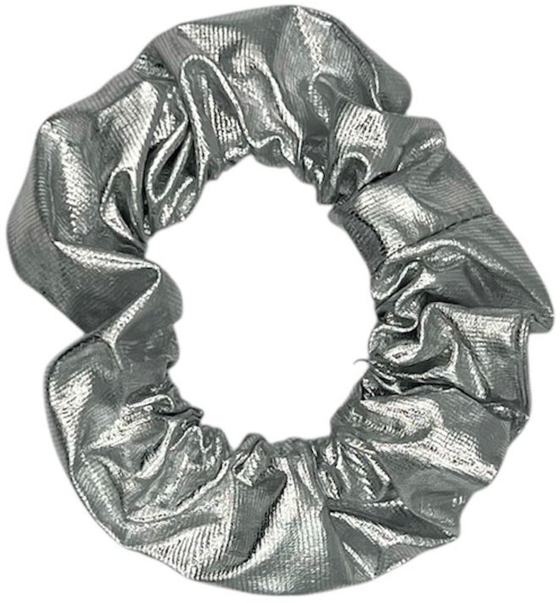 Scrunchie - elastiek - glimmende stof - kerst - zilver
