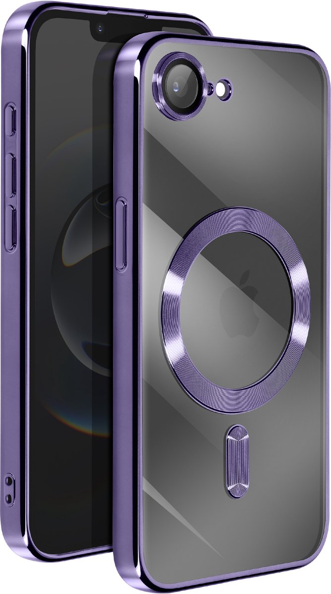 Avizar Beschermd siliconen hoesje Geschikt voor Apple iPhone 16e camera, Paars