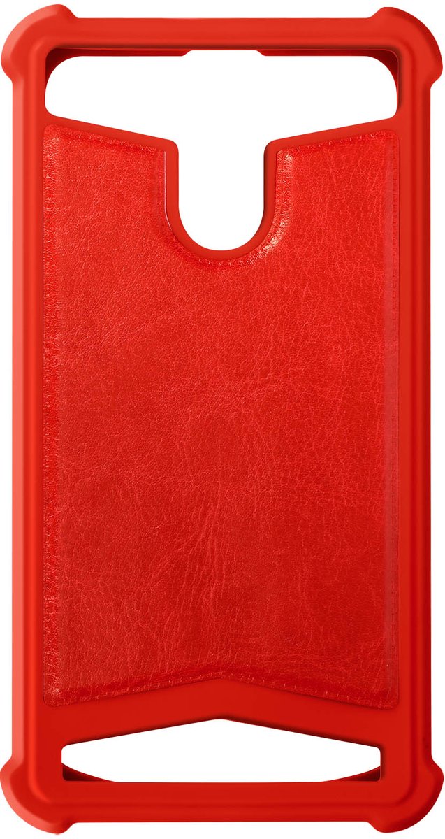 Avizar Smartphonehoesje 5,3'' tot 5,6'' Silicone Gel Versterkte Hoeken Terug Effect, Rood