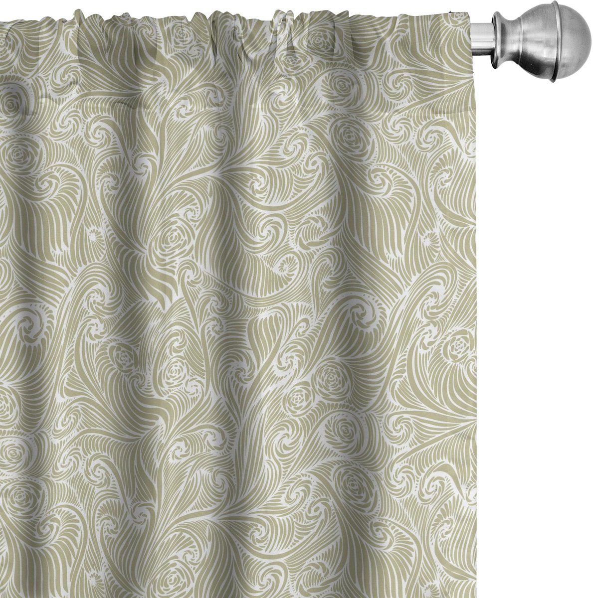 ABAKUHAUS Vintage Gordijnen – 2x75x245 cm – Microvezel, beige/wit