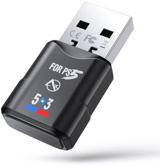 Adattatore USB Bluetooth 5.3 Per PS5/PS4/Switch/PC – Dongle A Bassa Latenza Con Doppio Accoppiamento E Portata 20m