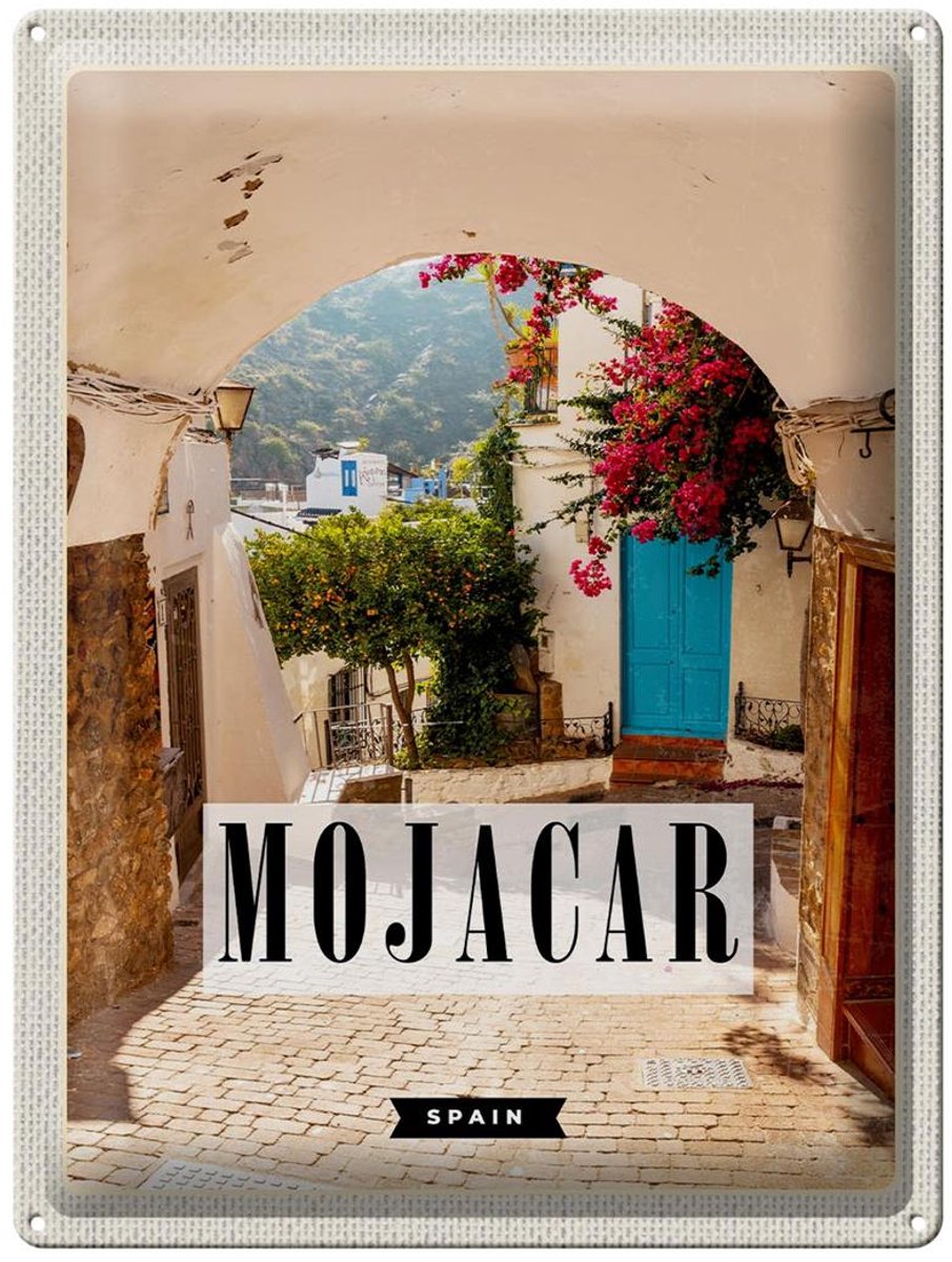 Blechschild Reise 30x40cm Mojacar Spain Spanien Urlaub