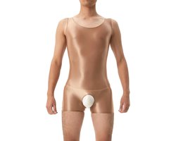 Erotische Open Kruis Shiny Tights voor Mannen - Elastische Smooth Tank Top Sporten Bodybuilding Leotard