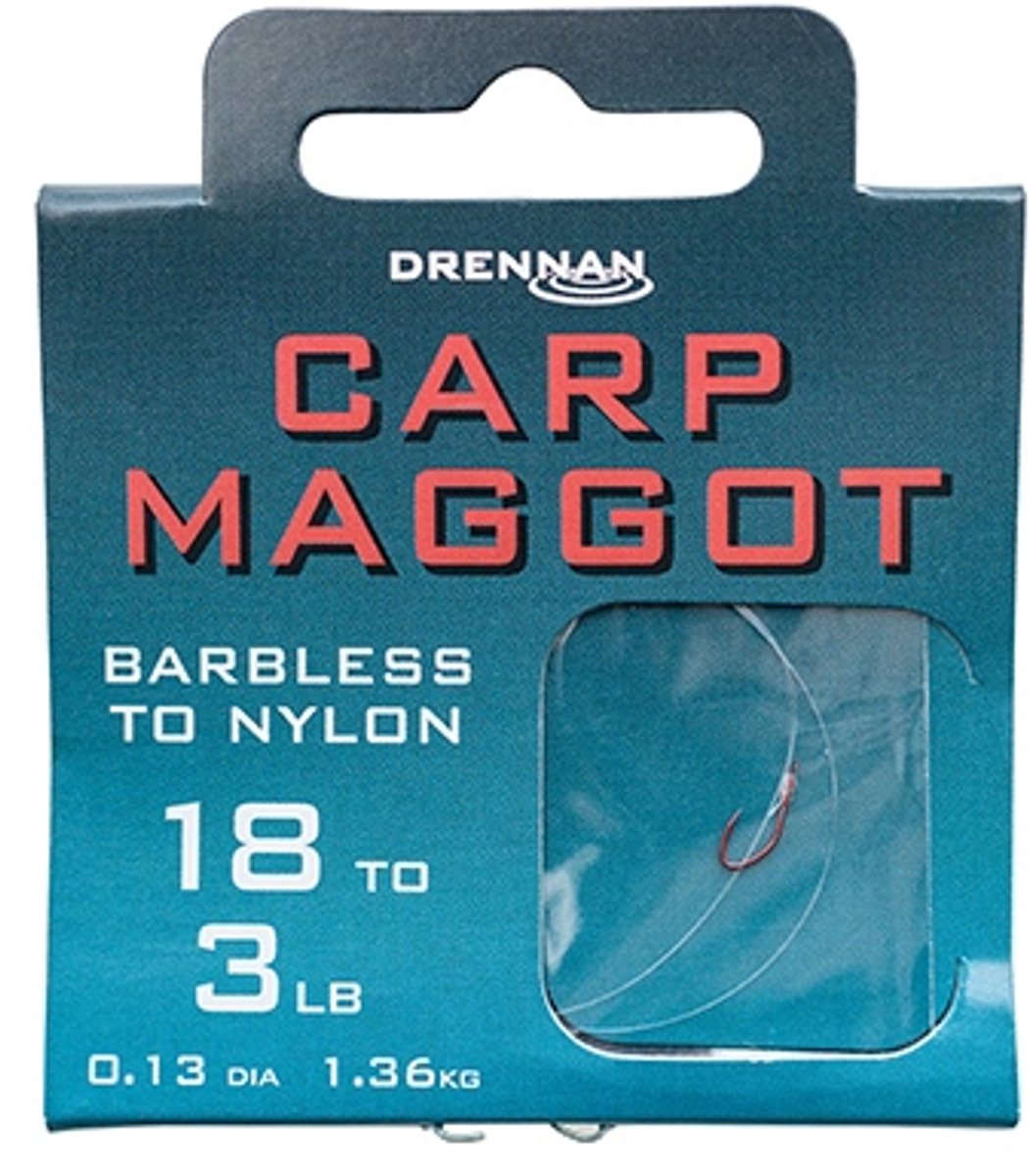 Drennan Carp Maggot Barbless Onderlijnen Haak: 16 - 0.14mm