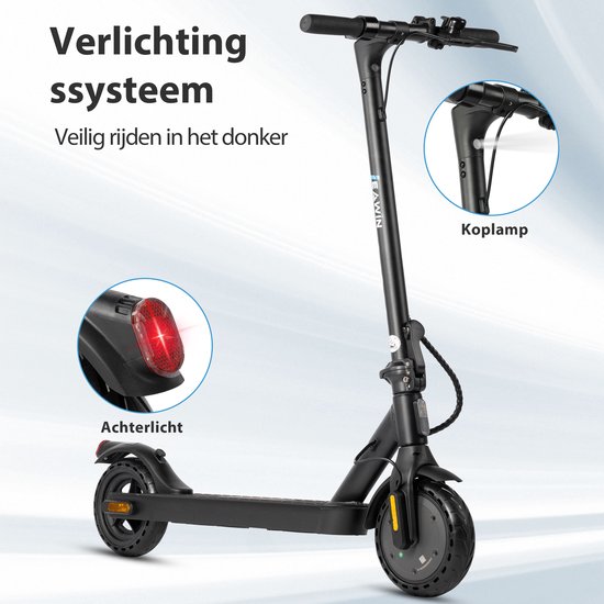 vankel E5PRO Elektrische Step - 375Wh Accu - Actieradius 30 km - 500W Motor - Cruise Control - Anti-diefstalmodus - Slimme bediening via Bluetooth en App -10 Inch Honeycomb Anti-lek Banden - Schijfrem&V-rem - Opvouwbare
