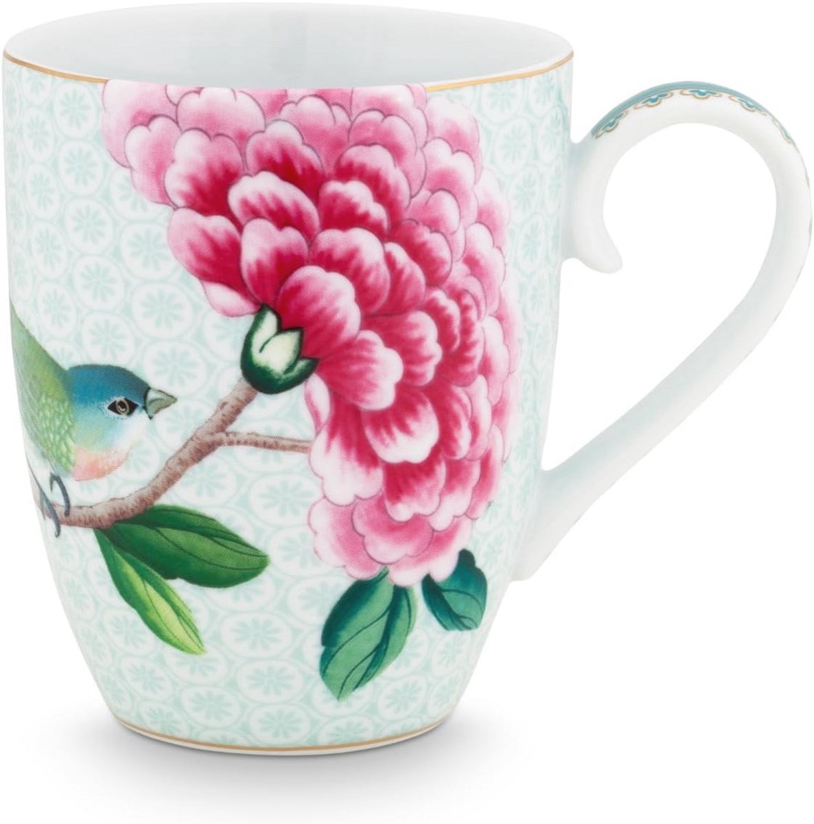 Blushing Birds Mok met Handvat - Wit - 0,35 L