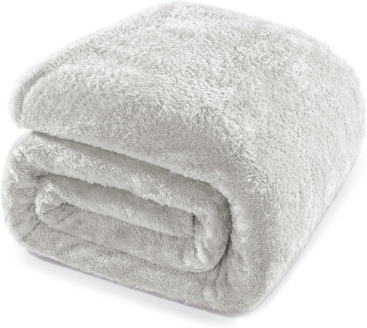 Cuddly Blanket 150 x 200 cm - Fluffy and Warm Fleece Sofa Blanket in Silver Grey