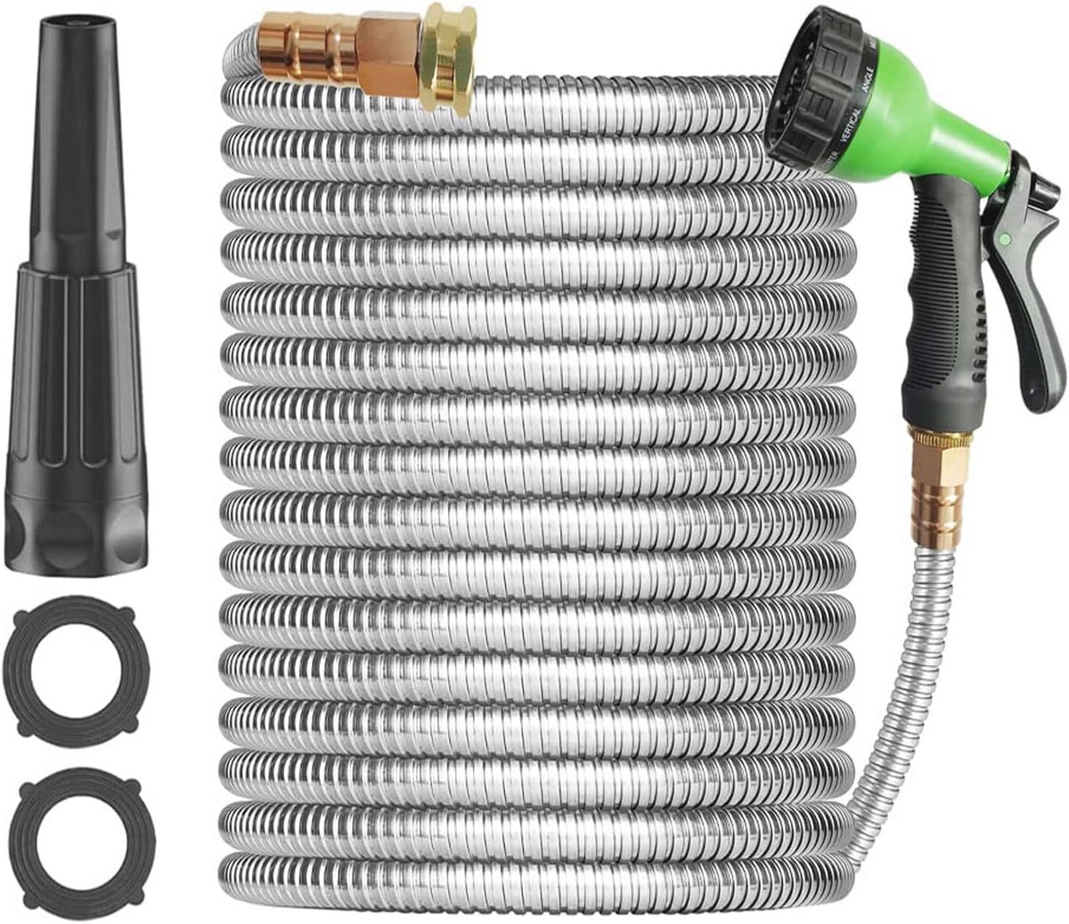 Zware flexibele roestvrijstalen tuinslang 30m - Ideale waterslang voor tuin en buitengebruik