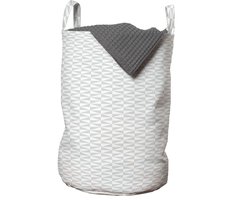 ABAKUHAUS Neutrale waszak, driehoekig, eenkleurig, wasmand met handgrepen, trekkoordsluiting voor wasserettes, 33 cm breed x 49 cm hoog, bleekgrijs