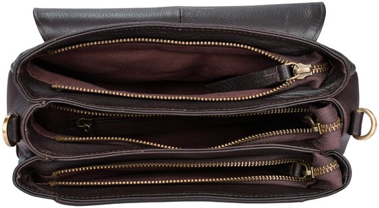 Beocca - Sac bandoulière femme - Lua - cuir tanné végétal - Marron - Fermeture éclair YKK