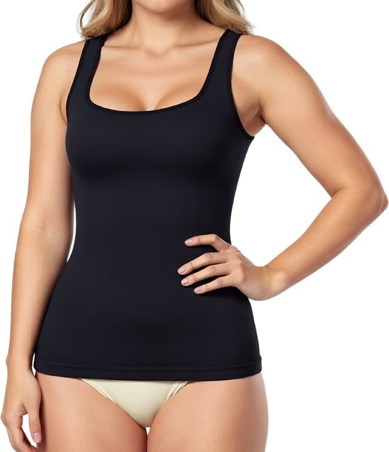 Haut Shapewear correcteur femme - Mouwloos - Zwart - Taille L - Sans coutures - Body correcteur - Haut invisible - Sous Sous-vêtements correcteurs femme - Haut Shapewear - Débardeur femme - Haut femme