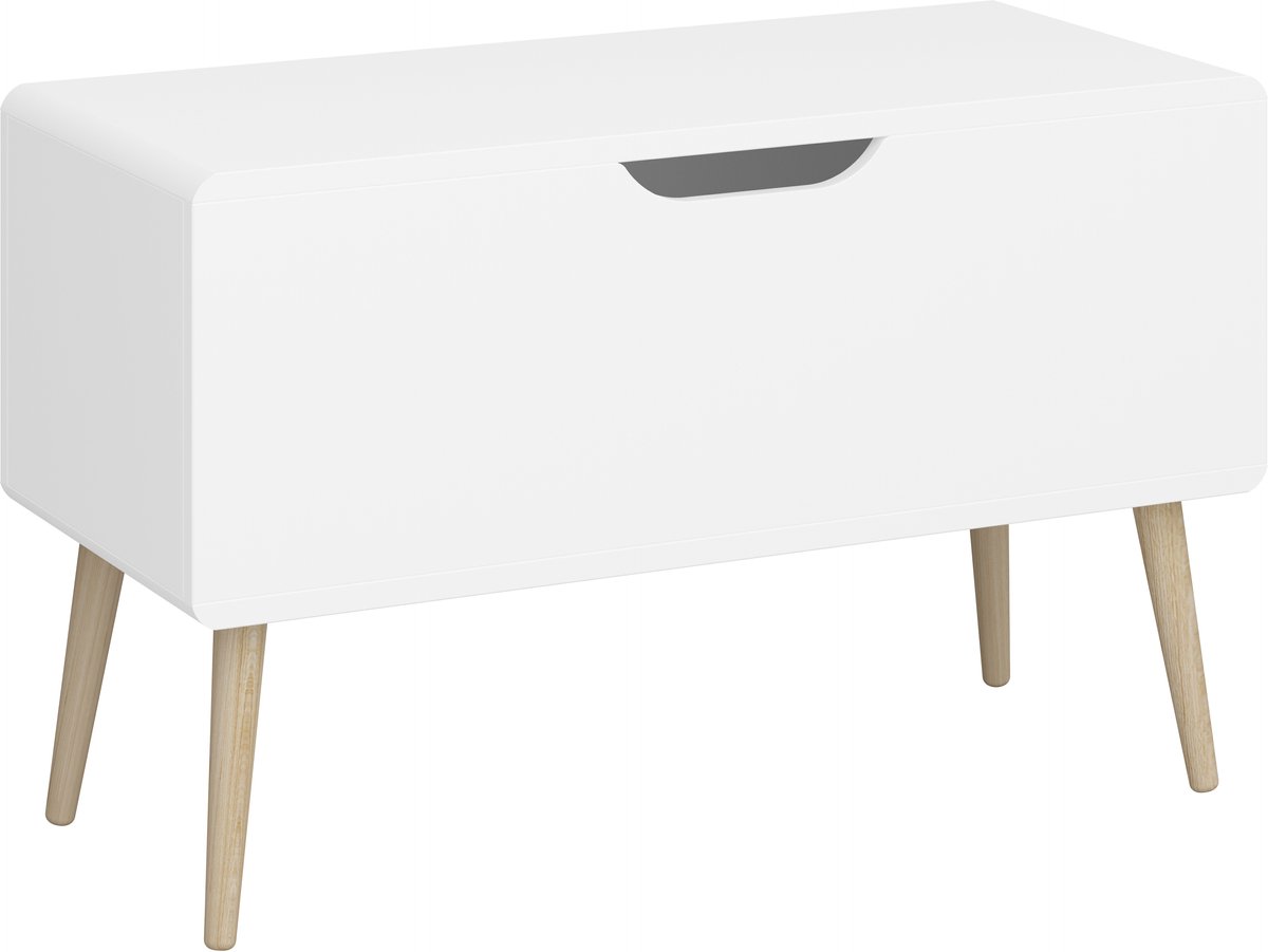 Gaia-Speelgoedkist - 1-Klep - Wit Houtlook