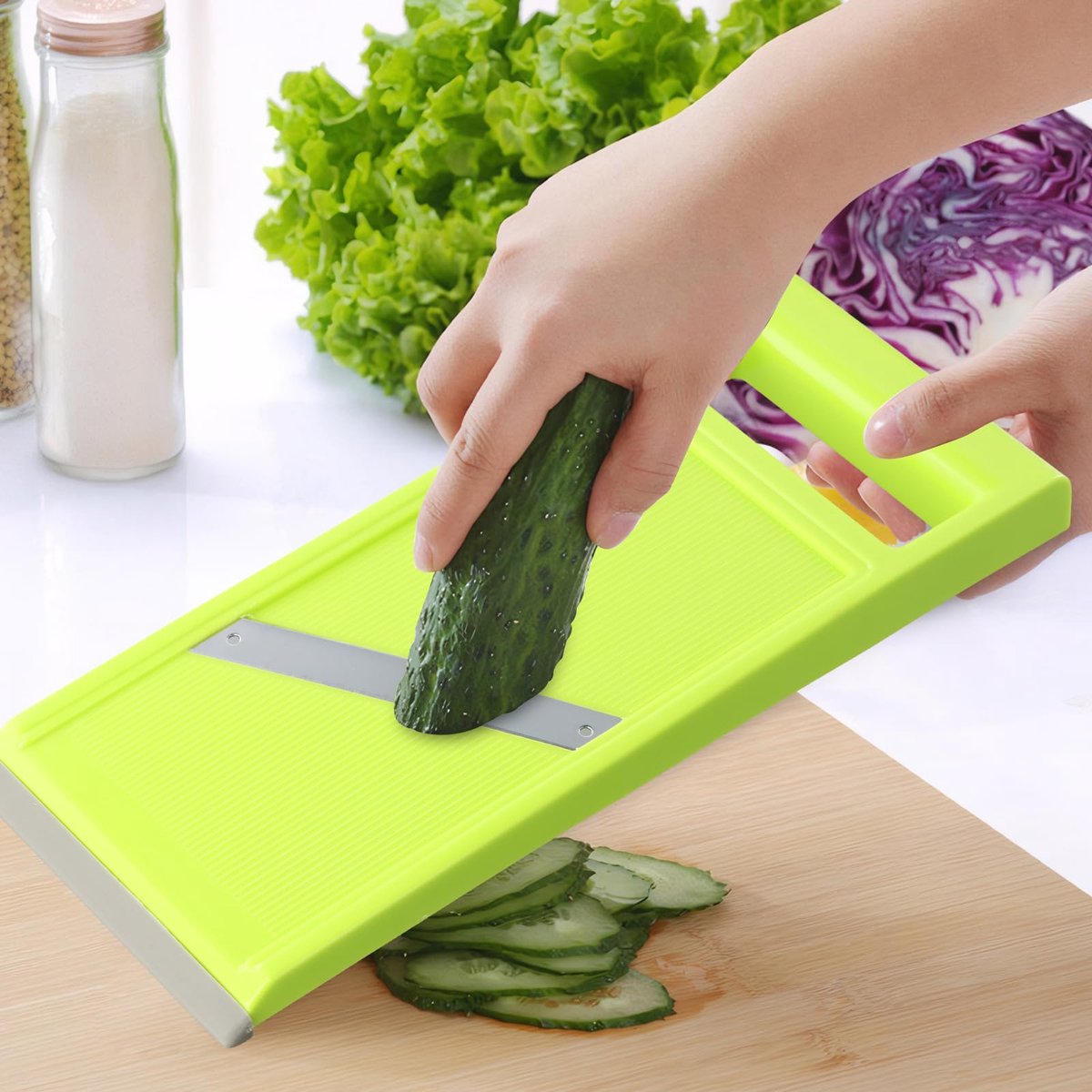 Unyqoos® Handige en compacte mandoline snijder voor groente en fruit in de keuken