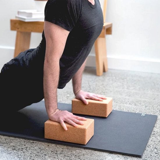 Yoga Blok Set van 2 - Kurk en Hard Schuim Steunen voor Yoga en Pilates — afbeelding 3