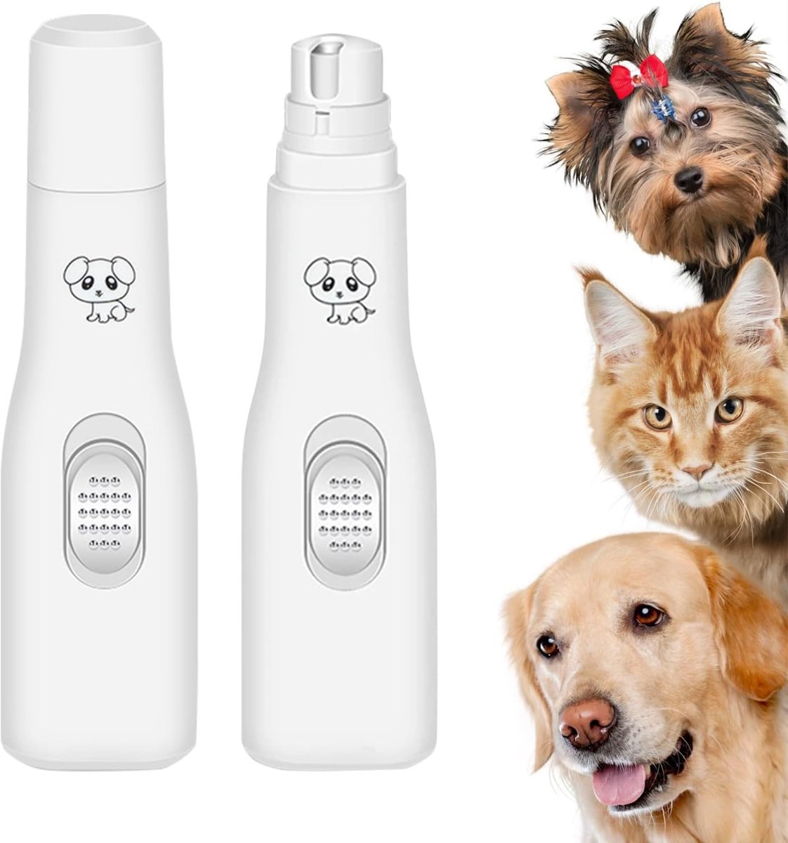 Elektrische Vijl voor Honden - Stille Nagelknipper - 60 dB Nagelverzorger voor Honden en Katten - Zonder Batterij