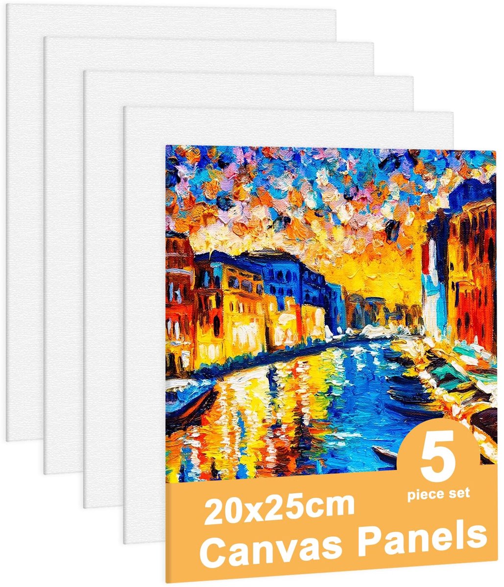 IMPERATORIS® Canvas - Schilderpanelen - Schildercanvas - Schilder doek - Geschikt voor Acryl, Olie- en Wquarelverf - Perfect voor Kleine tot Middelgrote Schilderijen - Hoogwaardige Kwaliteit Canvas - 5 Stuks