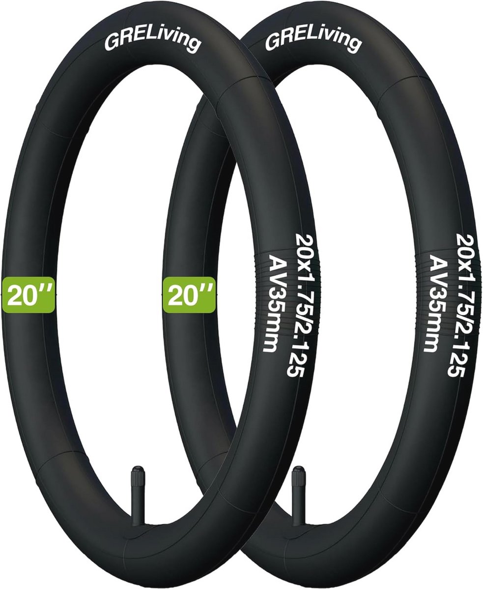 Set van 2 Binnenbanden 20 x 1,75 / 2,125 voor Fiets en Kinderfiets