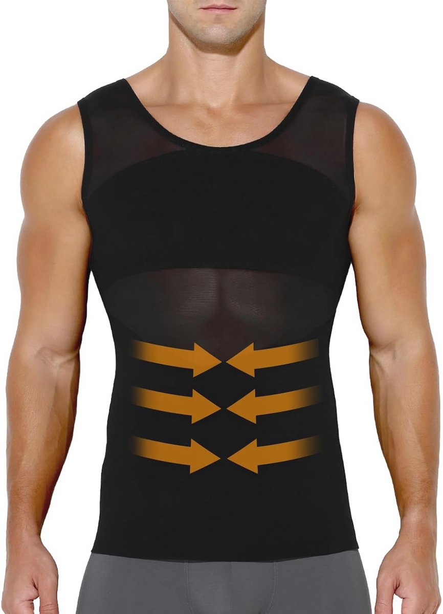 Shapewear voor Heren - Compressie Shirt,Afslanken Tanktop en Bodyshaper