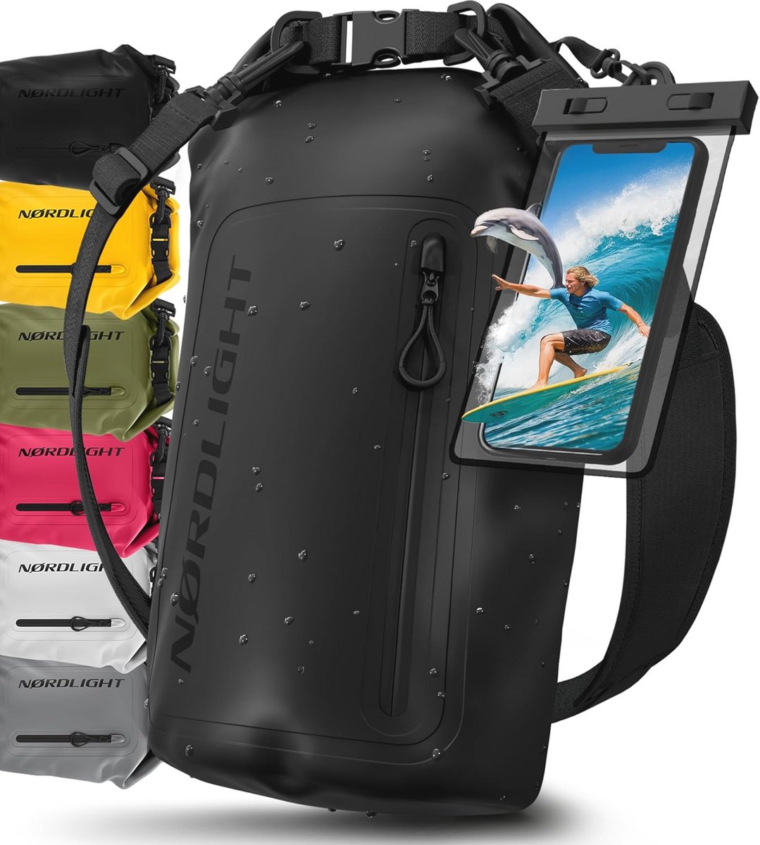 Waterdichte Dry Bag met Telefoonhoes en Schouderriem - 30 Liter - Voor Zwemmen, Strand, SUP en Kanoën