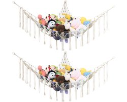 Hanging Play Net Hammock for Plush Animal Toys - Pack of 2 Storage Holders