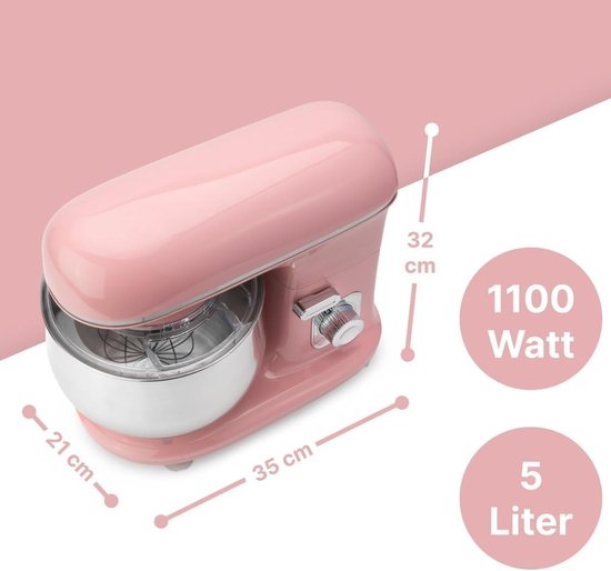 SNJY® Keukenrobot - Keukenmachine - Foodprocessor - Keukenmixer - 1100 W - 5L - Roze van Merkloos — afbeelding 5