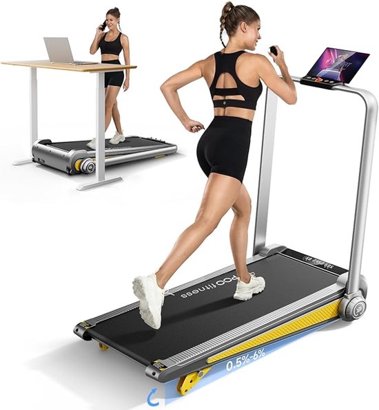 Luxari Loopband - 1 tot 12 km/uur - Loopband Inklapbaar - Hardlopen - Walking pad - Treadmill - Hardloopband - Loopband Elektrisch - Wandelband - Loopbanden - Loopbanden voor thuis - R1000