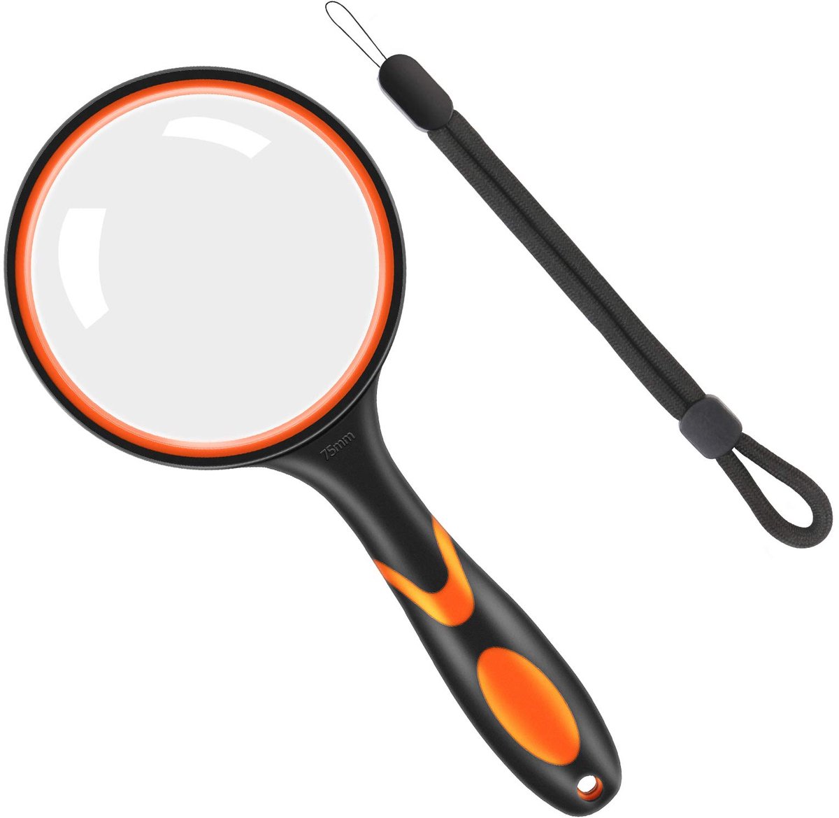 IMPERATORIS® Vergrootglas - Handheld Vergrootglas voor Kinderen & Senioren -Lichtgewicht & Duurzaam – Educatief Speelgoed voor Natuurverkenning - Lezen & Hobby’s - 10x - Zwart/Oranje