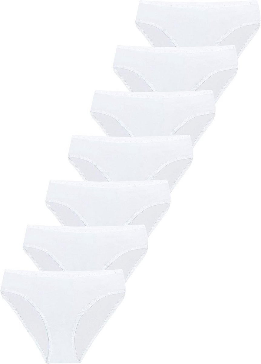 Dames Katoenen Slipjes 7 Pack Zwart Wit 34-44