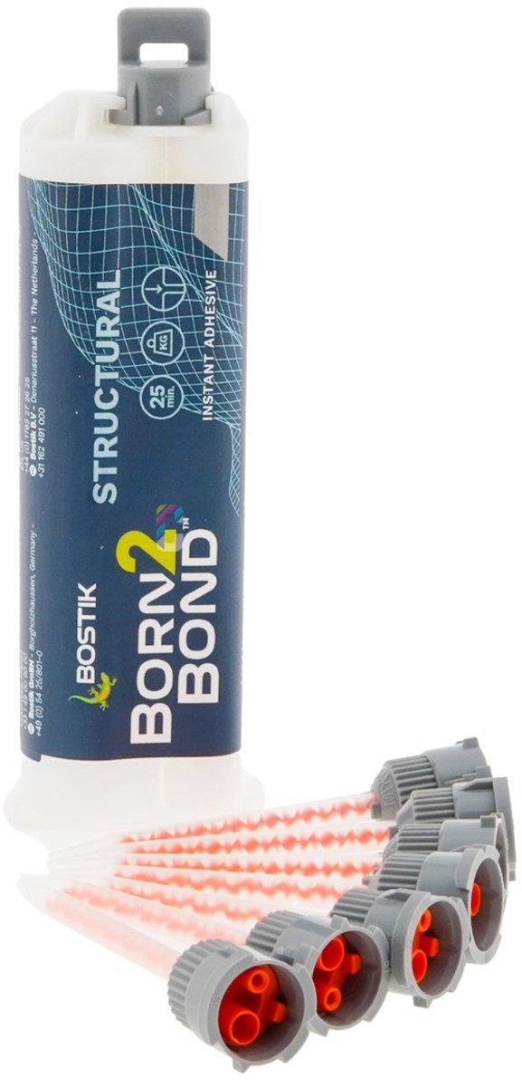 Bostik Born2Bond Structural Cyanoacrylaatlijm 50 gram + 8 Mixertips