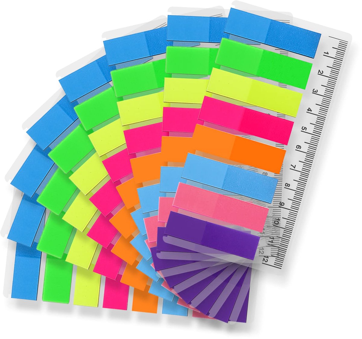 IMPERATORIS® Plakbriefjes - Sticky notes - Memoblaadjes - Index Tabs - Zelfklevend - Ideaal voor Planningsherinneringen, Kantoor, Thuis, School - 1280 Stuks - 10 Kleuren