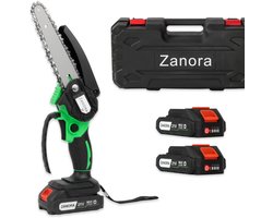 Zanora® Garden ZG1 - Mini Kettingzaag - 15 cm Zaagblad - 21V - Inclusief 2 Accu’s en 2 Kettingen