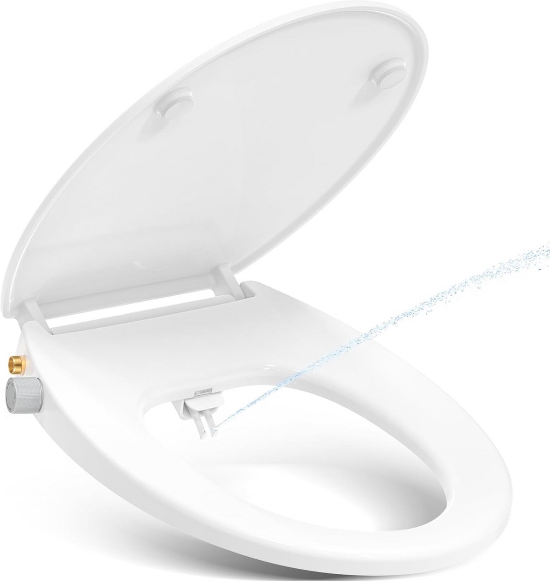 Toiletbril met Bidetfunctie en Softclose Mechanisme - O-vorm - 44,3 x 37,1 cm - Hygiënisch en Comfortabel