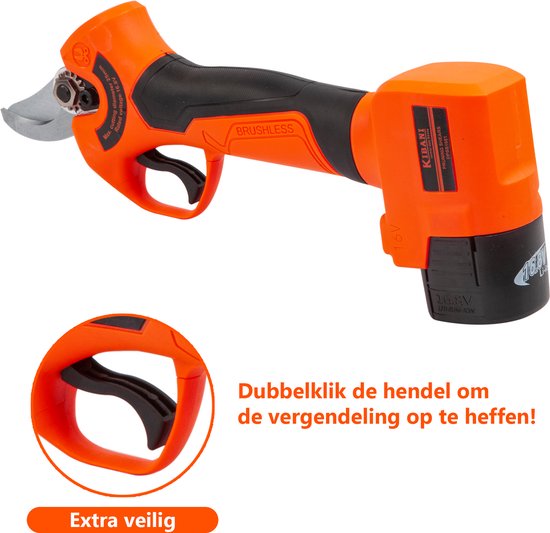 Kibani Accu Takkenschaar 16.8V - Met Extra 1500mAh Accu en Set Messen - Elektrische Snoeischaar - Bloemenschaar - Electrisch - Klein - Op Accu - 25 mm van Kibani — afbeelding 5