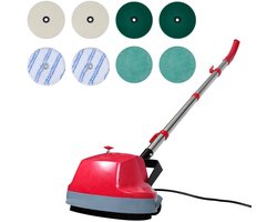 5-in-1 vloerschrobber & polijstmachine - Tweekoppige - Voor alle vloeren - Rood