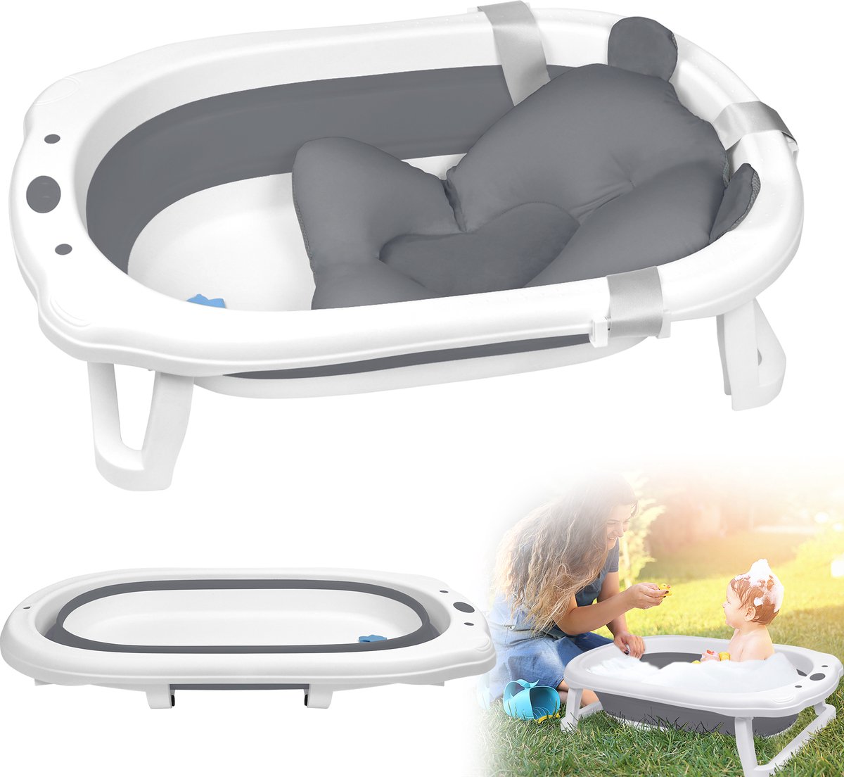 Opvouwbare Badkuip met Kussen voor Baby's