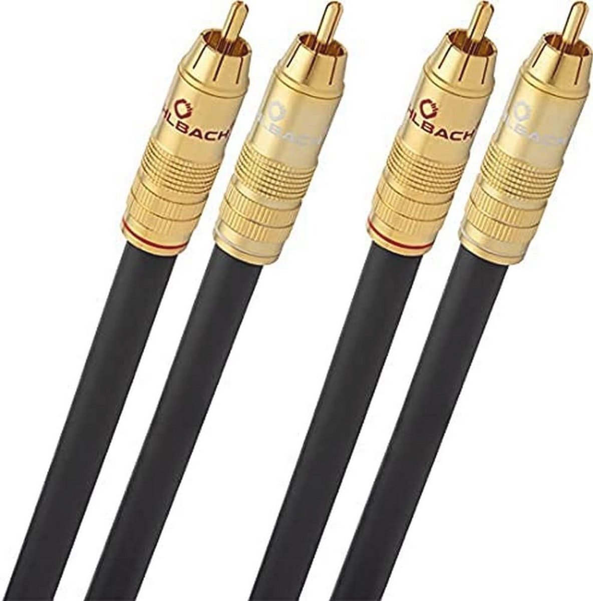 Premium Stereo Audio RCA Kabel - Meerdere Shielding, Zilver Geplateerd Koper - 2 x 1 m - Bordeaux