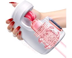 Pijpmachine Sex - 20 Standjes - Met Tong - IPX6 - Penis Vergroter - Zuigmachine - Voor Mannen - Blowjob Simulator - Penispomp - Elektrisch - Transparant - Discreet verzonden