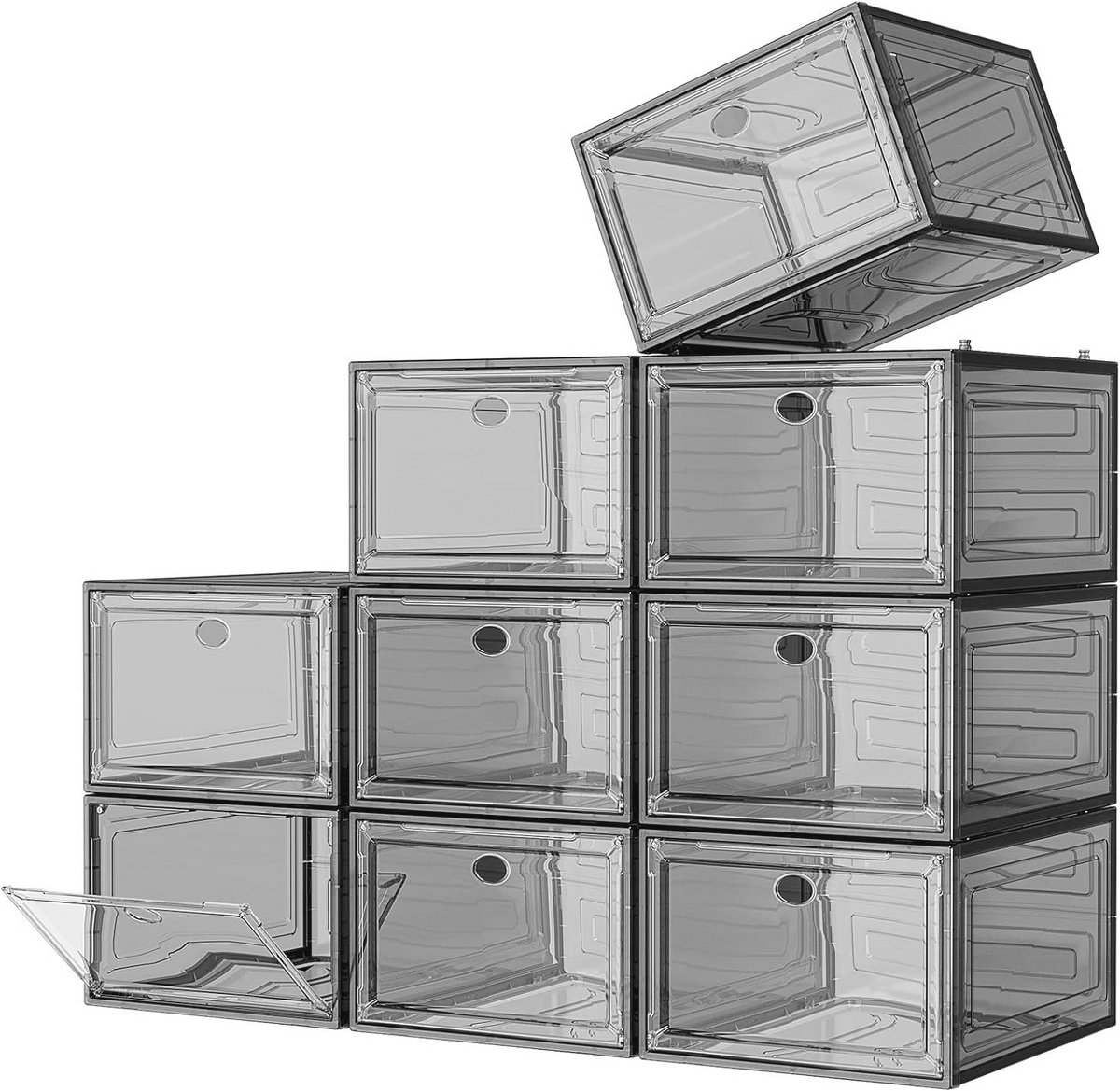 Transparante Schoenendozen Organizer - Stapelbare Schoenopbergdozen met Magnetische Deur