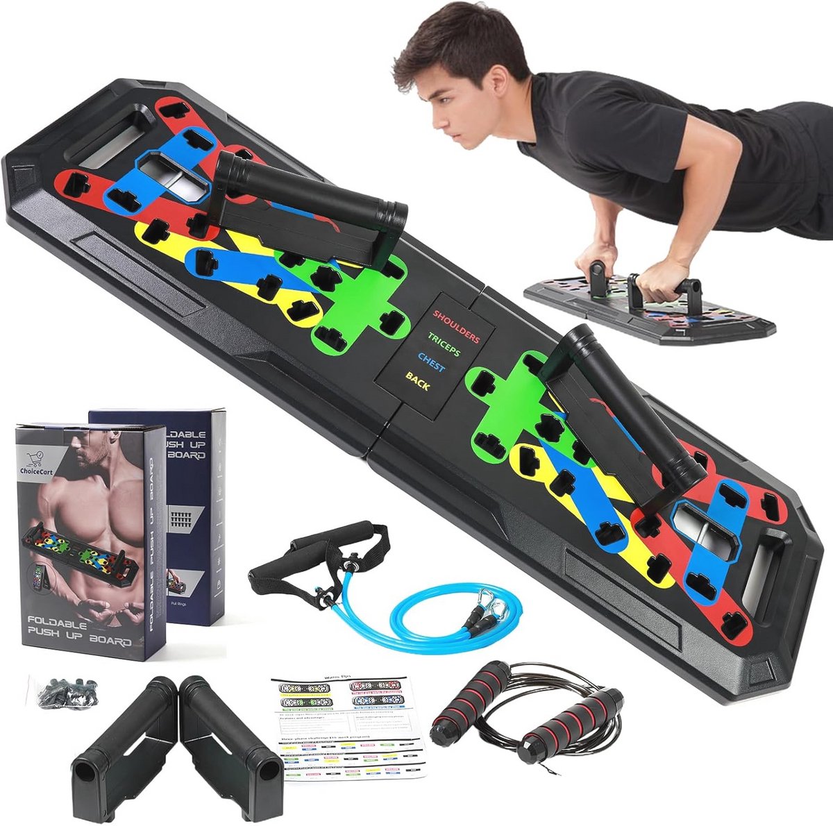 Multifunctioneel 20-in-1 push-up board voor thuistraining met accessoires