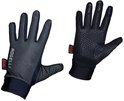 Zwarte Rogelli handschoenen met gestippeld patroon en rode label, hexagonaal grip op handpalm.