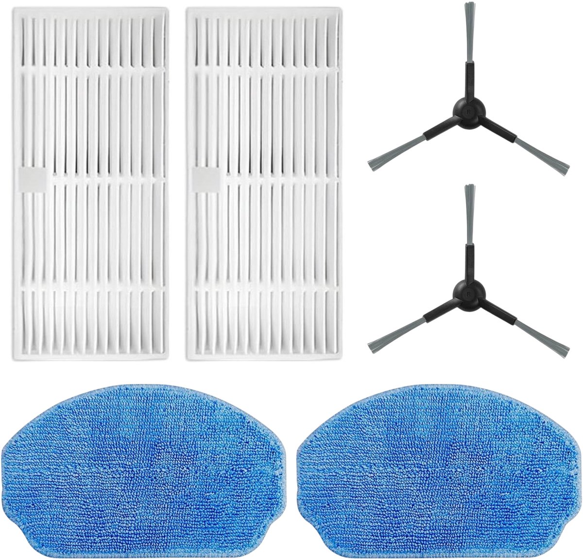 Ecopulse onderdelen - 2x Mop - 2x Brusher - 2x Filters - Robotstofzuiger - Skoov