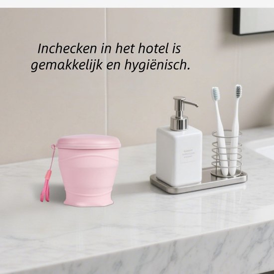2-delig - Draagbare opvouwbare siliconen waterbeker voor buitengebruik - Draagbare camping theebeker, reisbeker voor mondwater van voedingskwaliteit - Gemengde kleuren — afbeelding 5